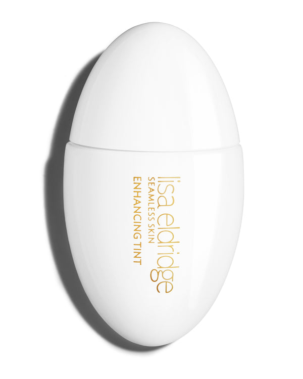block The white pod packaging of Seamless Skin Enhancing Tint by Lisa Eldridge