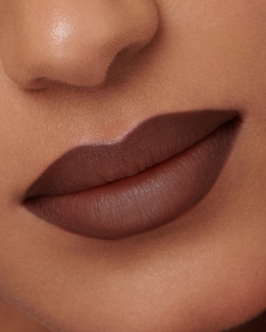 Extreme close up of model's lips, wearing the 3N Sculpt and Shade Lip Pencil