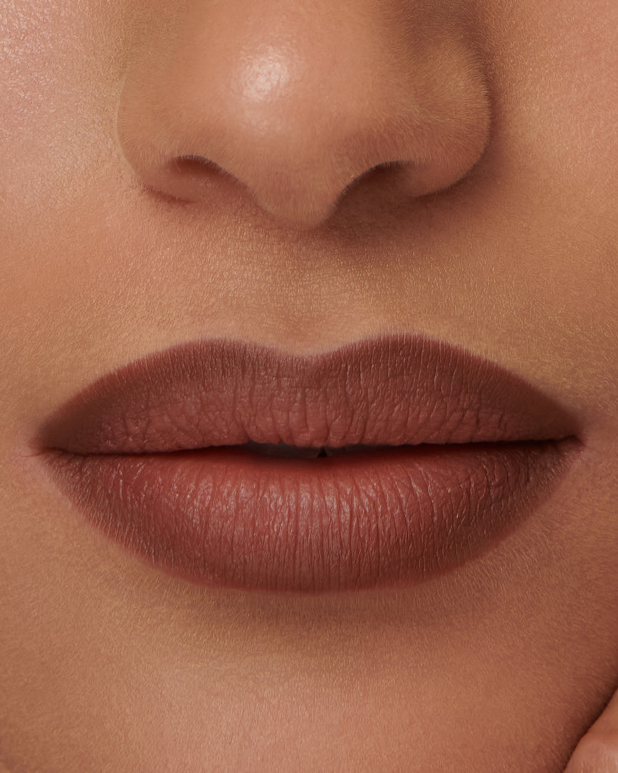 Extreme close up of model's lips, wearing the 3W Sculpt and Shade Lip Pencil