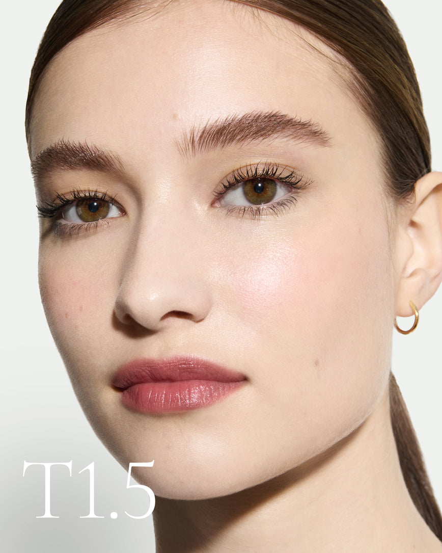 numbered Close up portrait of model wearing T11.5 with text displaying so