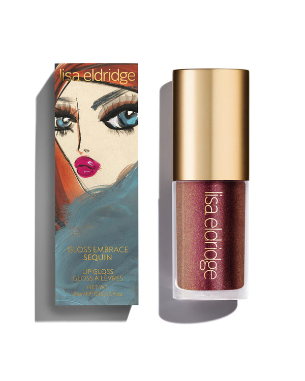 Lisa Eldridge Kensington Plum lip gloss packaging featuring a Blairz design on a white background