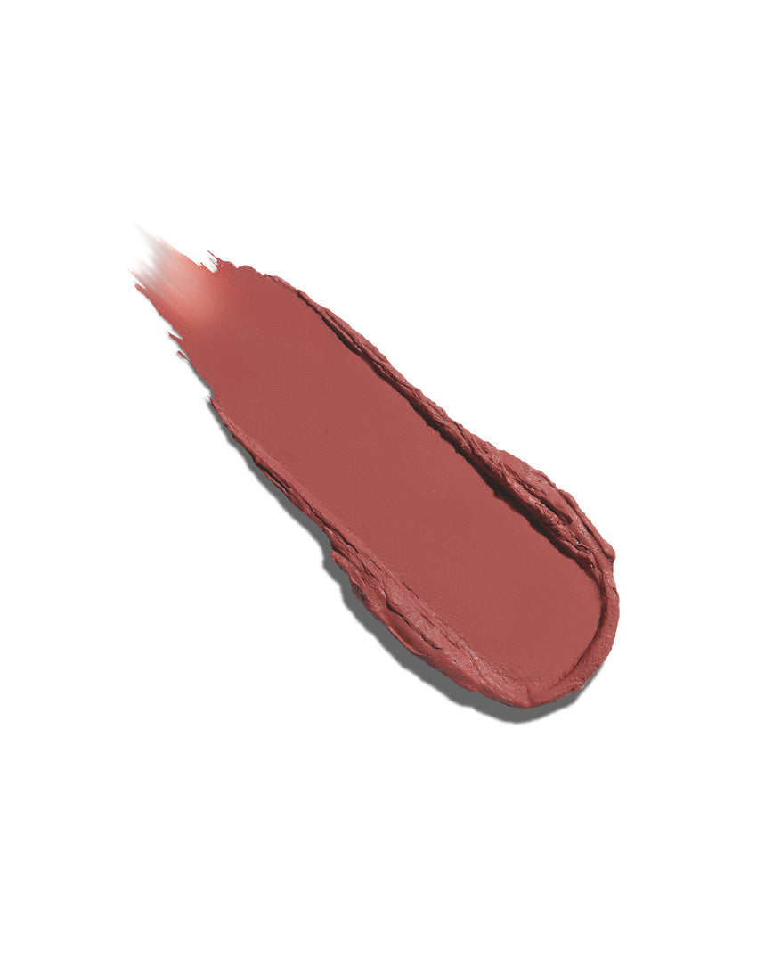 Neutral pink Lisa swatch, lipstick swipe to display the shade and texture, on a white background