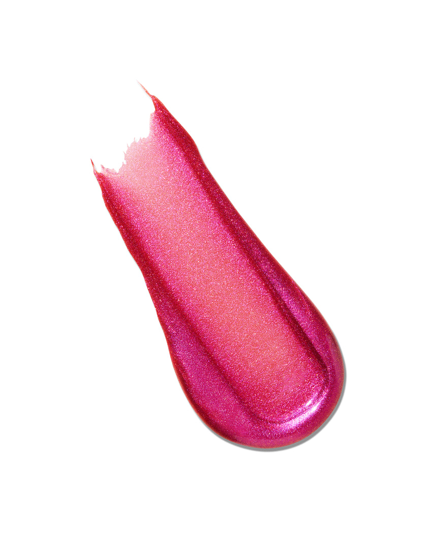 Peek-A-Boo Pink Gloss Embrace Sequin swatch, a bauble cerise with hot pink sparkle